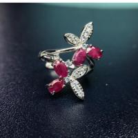 ราคา แหวนพลอยทับทิมพม่าเผาเก่า ตัวเรือนเงินแท้ 925 (4533629474)