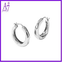 ราคา ต่างหูห่วงเรียบแฟชั่นคลาสสิกเงิน 925 RXW731 (42766263046)