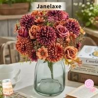 ราคา JANELAXE ดอกไม้ประดิษฐ์ DIY ช่อดอกไม้สำหรับงานแต่งและตกแต่งบ้าน ประกอบด้วยดอกไฮเดรนเยียและกุหลาบที่ทำจากผ้าไหม (42119534827)