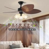 ราคา โคมไฟพัดลมโบราณสำหรับห้องนอน ห้องนั่งเล่น ห้องทำงาน สไตล์ร้านอาหารย้อนยุค ABS วัสดุไม้ใบไม้พัดลมเพดานในบ้านที่เงียบและสะ (50350776088)