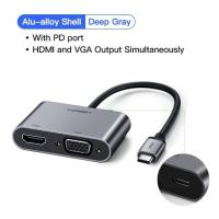ราคา UGREEN รุ่น 50505 USB C USB3.1 TYPE C to HDMI 4K & VGA Adapter Converter (27237852338)