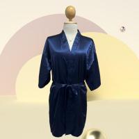 ราคา ชุดนอนผ้าซาติน เสื้อคลุมอาบน้ำเซ็กซี่ สีน้ำเงิน size M มือ 2 (25425934630)