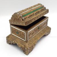 ราคา กล่องไม้ เก็บของ ใส่พระ ฝาคลื่น เดินเส้น สีทองโบราณ หีบไม้ล้านนา ขนาดเล็ก (16846680730)