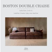 ราคา ZEN Collection โซฟาเบด BOSTON Double Chaise หุ้มด้วยหนังแท้อิตาลี (18679521056)