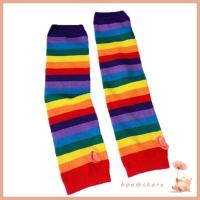 ราคา Boom Soft Elastic Long Fingerless Gloves Arm Sleeve Warmer Rainbow Halloween Costume (29314952755)