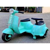 ราคา รถแบตเตอรี่เด็กทรงเวสป้ามีพ่วงข้าง สีเขียวมิ้น มือ1 (28922960658)