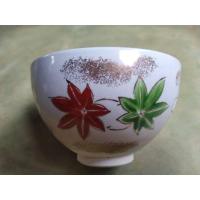 ราคา ชามชงมัทฉะ ดินเผาเคลือบ ลายใบไม้สีแดงและเขียว ขนาด12x7.5cm สินค้ามือสองจากตู้ญี่ปุ่น (19392151909)