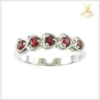 ราคา แหวนทับทิม สีแดงเข้ม เงินแท้925 ชุบทองคำขาว แหวนพลอยแท้ (6677639630)