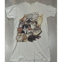 ราคา เสื้อยืดวินเทจลายน้องแมวเพ้นท์หายาก แขนสั้น ผ้าคอตตอนนิ่ม ใส่สบาย (40518913008)