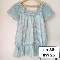 ราคา เสื้อเบลาส์ เสื้อผู้หญิงแขนล้ำ แบรนด์ grove มือสอง (A0050) (28557654364)