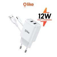 ราคา C201 OLIKE DUAL USB CHARGER HEAD 12W CHARGER ADAPTER ฟรี 2.4A DATA CABLE C201M C201C C201L LIVE (40621270562)
