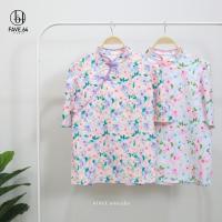 ราคา CN-เสื้อคอจีนดอกพาสเทล (25760956868)