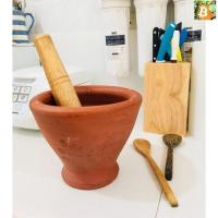 ราคา Silver ครกดินเผา 7 นิ้ว พร้อมสากไม้ (ครกลาว) ซื้อเลย (29800926867)