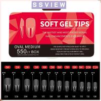 ราคา STILLSAVIEW 550 ชิ้น/กล่องกดบนเล็บ, ความยาวปานกลางกึ่งมีน้ําค้างแข็งเล็บปลอม, Ultra-Thin Quick Building Full Cover Nail Salon Art สําหรับเล็บสี่เหลี่ยมสั้น (54001939370)