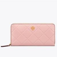 ราคา Tory Burchของแท้% GEORGIA ZIP CONTINENTAL WALLET SHELL PINK (7008083793)