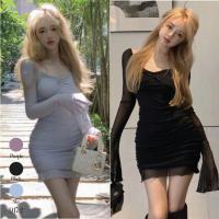 ราคา เดรสสั้นแขนกระดิ่ง ผ้าชีฟองมีซับในเต็มตัว กระโปรงสม็อค เสื้อคอวีแต่งลูกไม้ติดโบว์สม็อคกลางอก #9172 (25736352730)