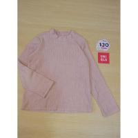 ราคา Uniqlo เสื้อกันหนาวคอปีน สีชมพูพาสเทล ไซส์ 130 ราคา 90฿ (20673447890)