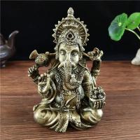 ราคา Bronze Color Ganesha Statue Sculpture Big Resin Ornaments Hindu Elephant God Buddha Statues Figurine Home Decoration Luc (28763493484)