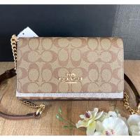 ราคา แท้ พร้อมส่งCP033 COACH FLAP CLUTCH CROSSBODY IN SIGNATURE (24673709275)