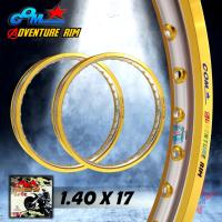 ราคา ล้อคอม วงล้ออลูมิเนียม COM 1.40 X 17 Adventure Rim ทอง-เงิน ทูโทน ขอบเรียบ 1 คู่ ( 2 วง ) วงล้อคอม COM ของแท้100% (43551649959)
