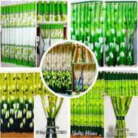 ราคา ฮิจาอุ ผ้าม่านประตูมินิมอล ม่านหน้าต่าง ม่านหน้าต่าง ม่านหน้าต่าง ผ้าม่านประตู 12 ห่วง ดอกไม้สีเขียว โมติฟ (47200254793)