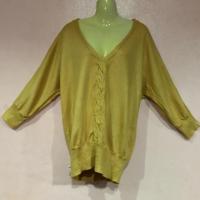 ราคา Reitmans เสื้อไหมพรมคอวีสีมัสตาร์ด แขนสามส่วน จั๊มปลายแขนและเอว มือ1 ราคาเบาๆคะ❤️ (1460414739)