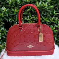 ราคา COACH MINI SIERRA โดมมินิหนังแก้ว สีแดง (1092978593)