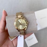 ราคา เรียบหรูดูแพง ✨ นาฬิกา Michael Kors Mini Runway Slim Gold Dial Gold Steel Strap Watch for Women MK3512 (26927726531)