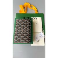 ราคา Goyard Grenelle Passport Cover ใส่ passport ได้ ใส่การ์ดได้4ช่อง มีช่องใส่เอกสาร หนัง Calfskin สี Black-Tan อุปกรณ์มี (29665490116)