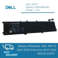 ราคา แบตเตอรี่ Battery Notebook Dell XPS 15 9560 9550 Precision 5510 5520 M5520 6GTPY เกรด Original (27873721552)