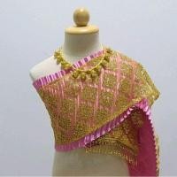 ราคา สไบเด็ก สไบชุดไทยเด็กสีชมพูม่วง พร้อมส่ง (25018347129)