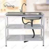 ราคา ซิงค์ล้างจาน Vliving ซิ้งค์ล้างจาน อ่างล้างจาน สแตนเลส 3 ชั้น มีก๊อก (N) (27157785583)