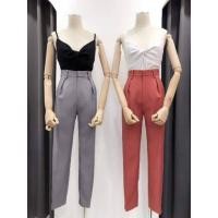 ราคา ✨กางเกงขากระบอกเล็กเอวสูง (2876326285)