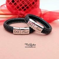 ราคา ข้อมือหนังแท้ สลักชื่อฟรี (438708909)
