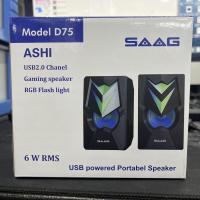 ราคา ลำโพงคอมพิวเตอร์ ลำโพง USB 2.0 ตั้งโต๊ะ SAAG ASHI รุ่น D75 (23013109323)