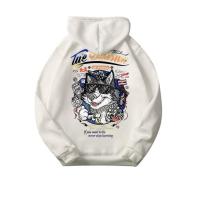 ราคา (พร้อมส่ง) เสื้อผ้าฝ้าย มีฮู้ด พิมพ์ลายลูกศร สีฟ้า สไตล์สตรีท สําหรับผู้ชาย เสื้อฮู้ดแขนยาว M-3XL (24880495889)