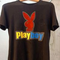 ราคา เสื้อยืด แบรนด์เนมมือสองของแท้ Play boy สภาพ80% ส่งฟรี (3219779342)
