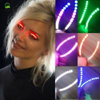 ราคา RTADI LED ขนตาปลอมเรืองแสง,กันน้ําสีสันฮาโลวีน Light Up Eyelid Paste, Handmade Creative Flash Eyelash Lamp Party (43823149244)