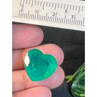 ราคา พลอย columbiaโคลัมเบีย Green Doublet Emerald มรกต very fine lab made Heart shape 18x18มม mm... กะรัต 1เม็ด carats (27830594804)