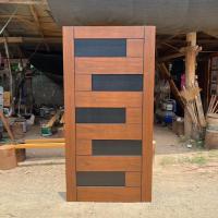 ราคา ประตูไม้สักทองโมเดิร์นลูกฟักต่างระดับ D64จัดส่งฟรี (20290532980)