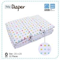 ราคา PAPA BABY ผ้าอ้อมสาลู รุ่น PR-72 แพ็คละ 12 ผืน (6446707202)