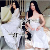 ราคา ฟรี EMSชุดเดรสยาว งานป้าย Lady Ribbon Thailand เสื้อผ้าแฟชั่นผู้หญิง Dress Size freesize สีขาว พร้อมส่งสวยเหมือนแบบ (1087996503)