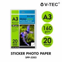 ราคา V-Tec Sticker Glossy Photo A3 160gsm SPP-3203 / กระดาษสติ๊กเกอร์เคลือบเงา A3 160 แกรม (41273206937)
