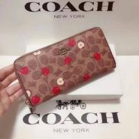 ราคา Coach Accordion Zip Wallet In Signature Canvas With Scattered Apple Print (6537257280)