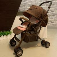 ราคา รถเข็นเด็กมือสอง ยี่ห้อ Aprica รุ่น Laura 4 wheel สีน้ำตาลชมพูพร้อมซัพพอร์ต (2800967950)