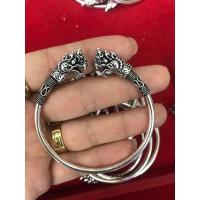 ราคา กำไลพญานาคเงินแท้92.5% รอบวงเกลี้ยง หัวแกะลายพญานาค ลงดำ (16616178747)