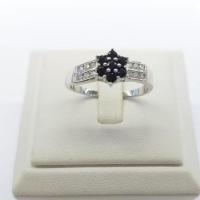 ราคา แหวนนิลแท้ แหวนเงินแท้ 925 ชุบทองคำขาวแท้ นิลแท้กาญจนบุรี (14773695206)