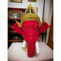 ราคา เศียรครู พระพิฆเนศ ขนาดครอบ งานกระดาษ ใส่ตาแก้ว ปิดทองเค ประดับพลอย ฟรีขาตั้งไม้อัดสีแดง งานสวย ฝีมือประณีต เศียรเทพ (19888191079)