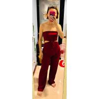 ราคา จั๊มเกาะอก ขายาว ผ้ายืด เว้าเอว สีแดงเข้ม เซ็กซี่ ไซร้SML (27433544695)