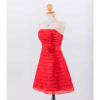 ราคา C181 ชุดราตรีสั้น เดรสออกงาน ชุดถ่ายพรี (M) เกาะอก ซิปหลัง สีแดง ระบายชั้นเล็กๆ (มือสองสภาพดี) (27311437215)